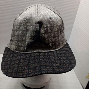 Air Jordan Embroidery 23 Flat Brim Gray Black Kids Boys Print 4-7 Fitted Hat Cap